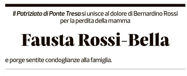 Annuncio funebre Fausta Rossi