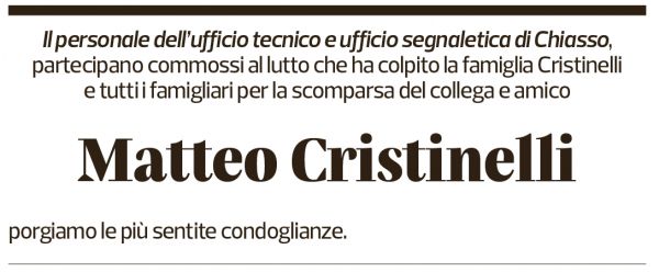 Annuncio funebre Matteo Cristinelli