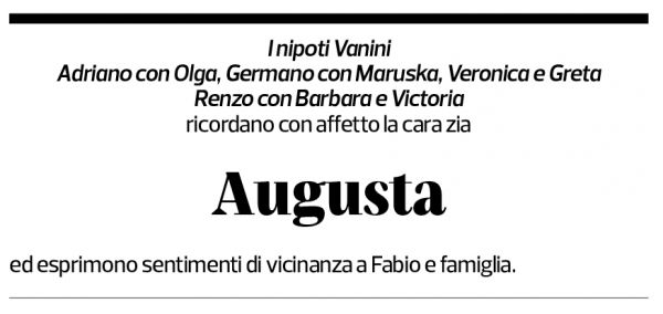 Annuncio funebre Augusta Codoni