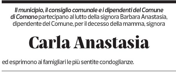 Annuncio funebre Carla Anastasia