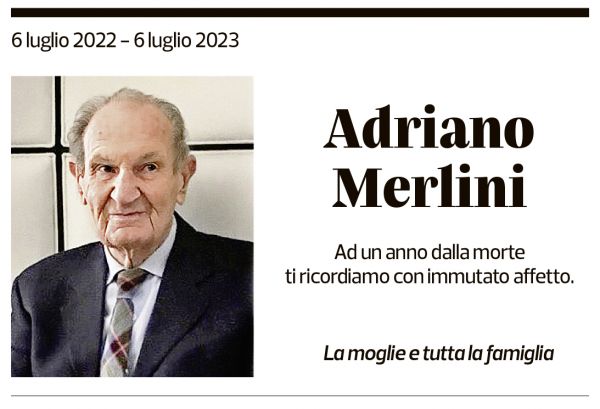 Annuncio funebre Adriano Merlini