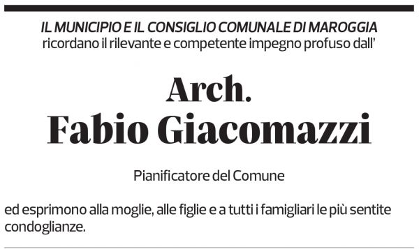 Annuncio funebre Fabio Giacomazzi