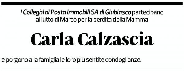 Annuncio funebre Carla Calzascia