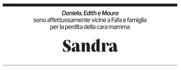 Annuncio funebre Sandra Poggioli