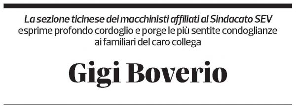 Annuncio funebre Gigi Boverio