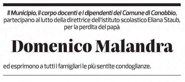 Annuncio funebre Domenico Malandra