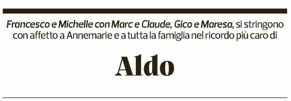 Annuncio funebre Aldo Crivelli