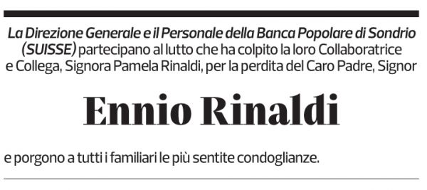 Annuncio funebre Ennio Rinaldi