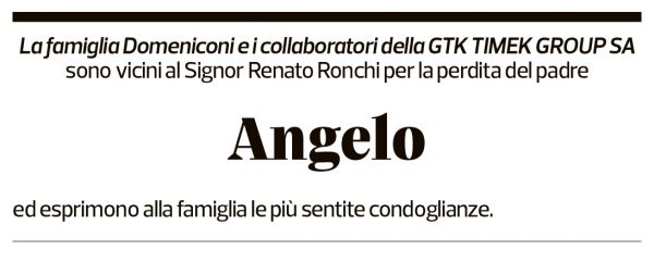 Annuncio funebre Angelo 