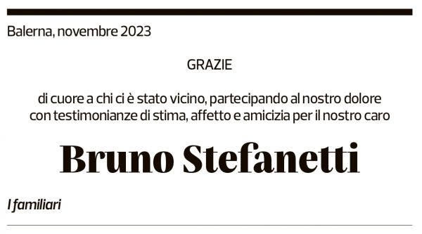 Annuncio funebre Bruno Stefanetti