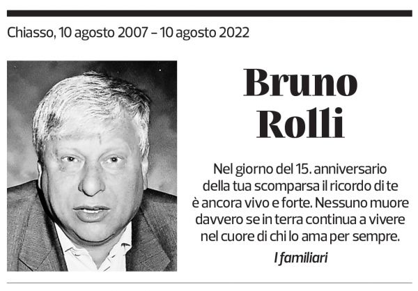 Annuncio funebre Bruno Rolli