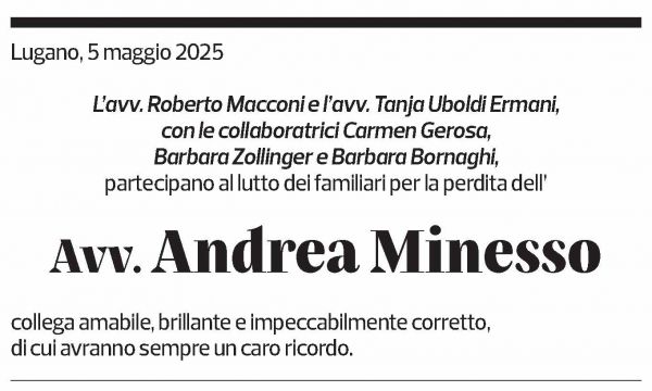 Annuncio funebre Andrea Minesso