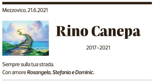 Annuncio funebre Rino Canepa