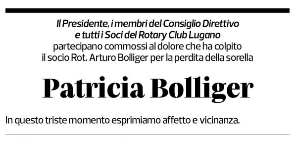Annuncio funebre Patricia Bolliger