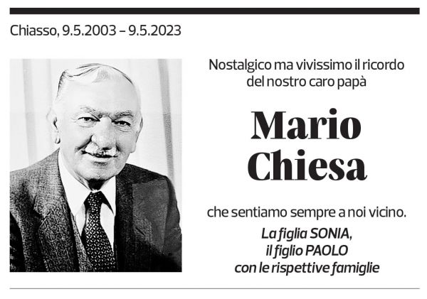 Annuncio funebre Mario Chiesa