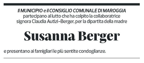 Annuncio funebre Susanna Berger