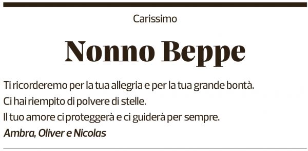 Annuncio funebre Beppe Vaccaro