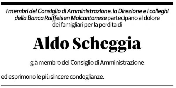 Annuncio funebre Aldo Scheggia