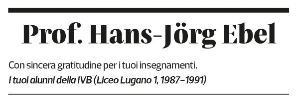 Annuncio funebre Hans-jörg Ebel