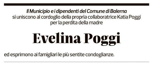 Annuncio funebre Evelina Poggi