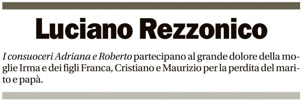 Annuncio funebre Luciano Rezzonico