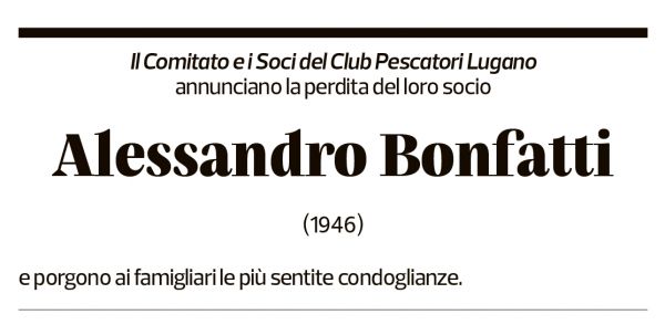 Annuncio funebre Alessandro Bonfatti