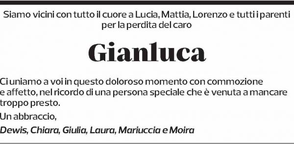 Annuncio funebre Gianluca 