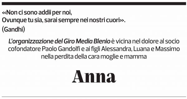 Annuncio funebre Anna 