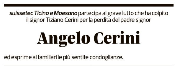 Annuncio funebre Angelo Cerini