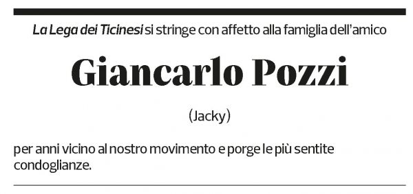 Annuncio funebre Giancarlo Pozzi