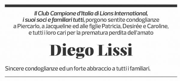 Annuncio funebre Diego Lissi