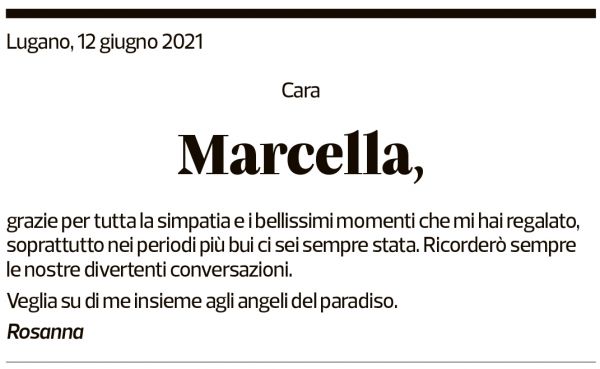 Annuncio funebre Marcella Pellegrino