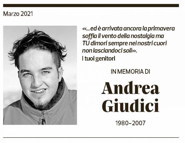 Annuncio funebre Andrea Giudici