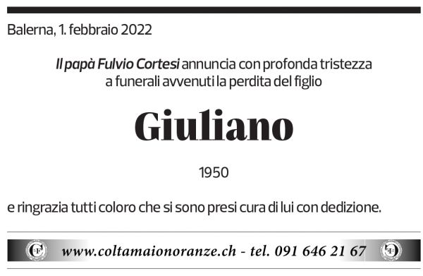 Annuncio funebre Giuliano Cortesi