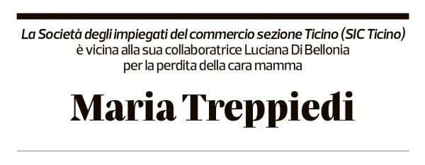 Annuncio funebre Maria Treppiedi