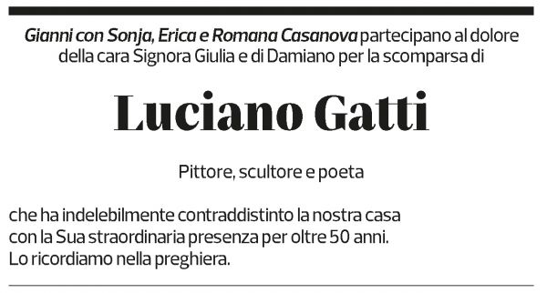 Annuncio funebre Luciano Gatti