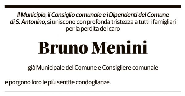 Annuncio funebre Bruno Menini