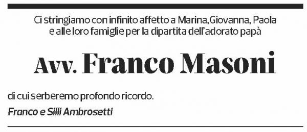 Annuncio funebre Franco Masoni
