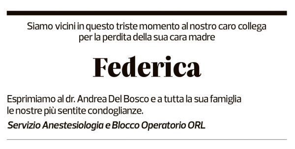 Annuncio funebre Federica 