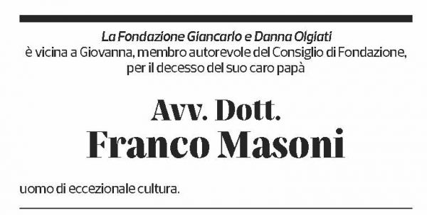 Annuncio funebre Franco Masoni