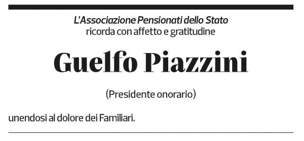 Annuncio funebre Guelfo Piazzini