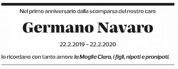 Annuncio funebre Germano Navaro