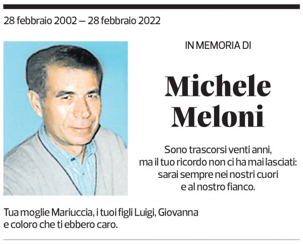 Annuncio funebre Michele Meloni