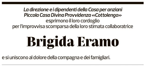 Annuncio funebre Brigida Eramo