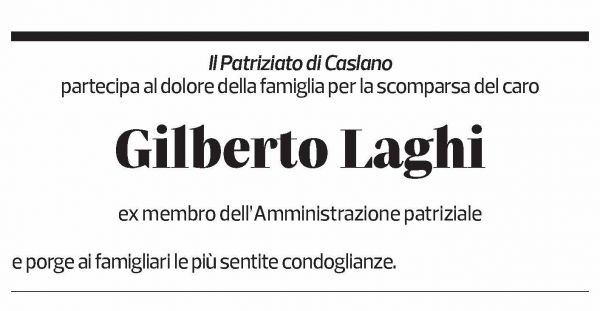 Annuncio funebre Gilberto Laghi