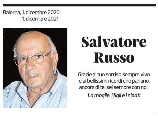 Annuncio funebre Salvatore Russo