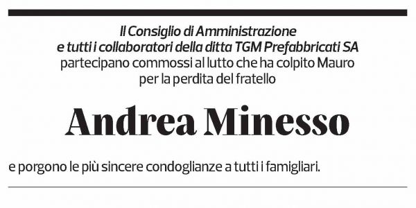 Annuncio funebre Andrea Minesso