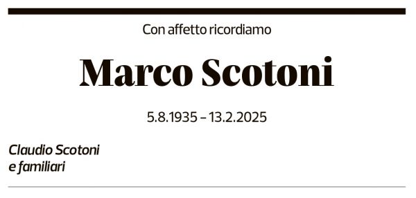 Annuncio funebre Marco Scotoni