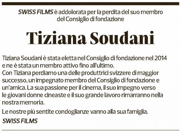 Annuncio funebre Tiziana Soudani