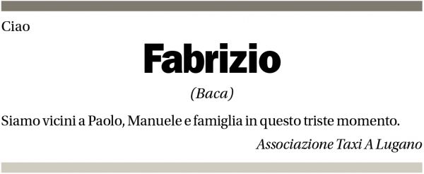 Annuncio funebre Fabrizio Baccanelli